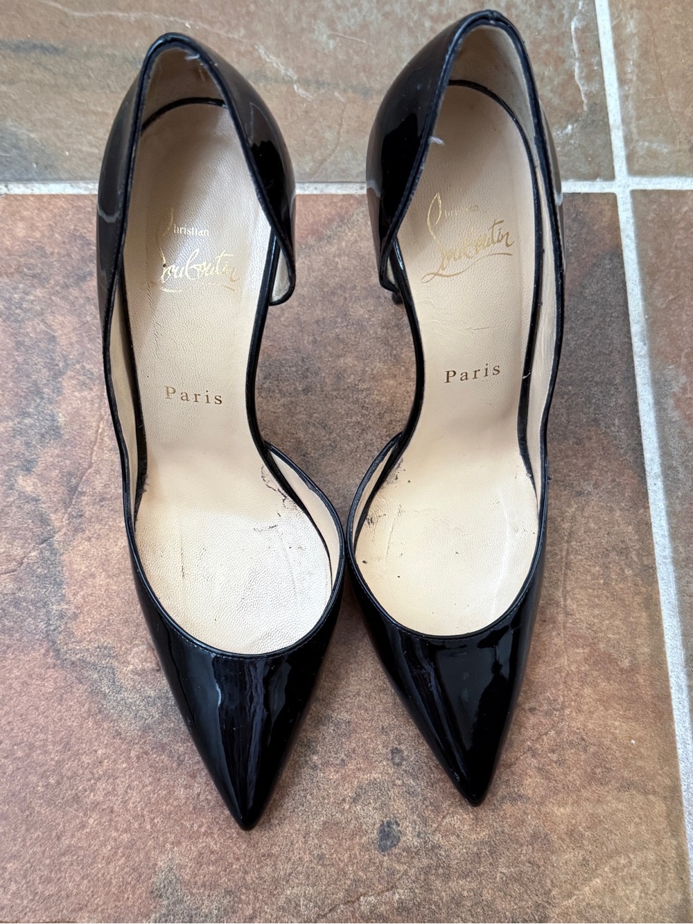 Christian Louboutin Black Patent Pointed Ibiza Pumps